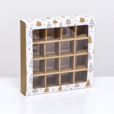 New Year. Box of 16 sweets, 17.7x17.7x3.8 cm, confectionery packaging-5