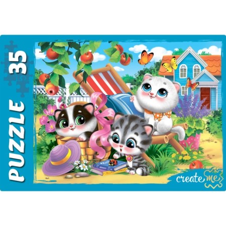 Puzzle "Funny cats", 35 elements, mix-2