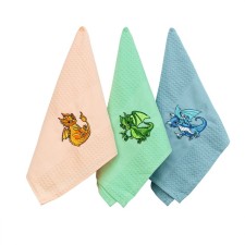 A set of waffle towels “Fire, air, water, earth”, size 33x60 cm, 3 pcs