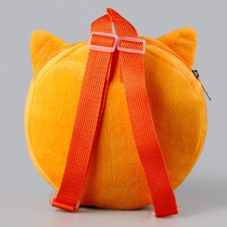 Baby plush backpack for a girl, round Lisenok, 18 × 18 cm-4