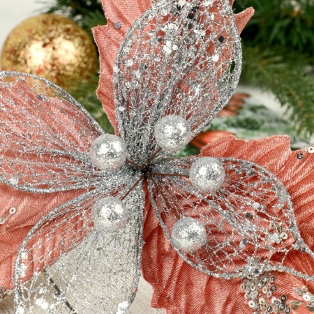 Decor "Winter Flower" Sprinking, 24x12 cm, cream-1