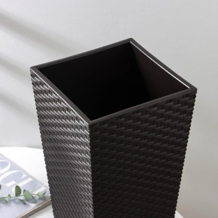 Kashpo for flowers with a “rattan” insert, insert 4.9 liters, brown color-1