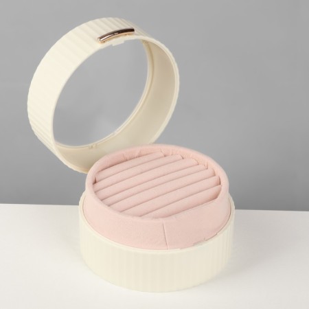 Standing under the rings "Portable box", circle, 7 stripes, 9 × 9 × 5.5 cm, white color-3