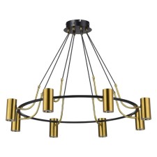 Светильник подвесной St Luce. SL1215.403.08. Talia. 8х5 Вт, GU10, 4000K, 90х90х14,5 см, цвет чёрный, латунь