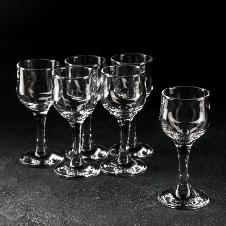 A set of glass glasses for the Tulipe liquor, 55 ml, 6 pcs