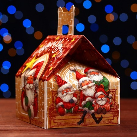 Gift box "House New Year's assembly", 13.3 x 11.6 x 12.6 cm-1