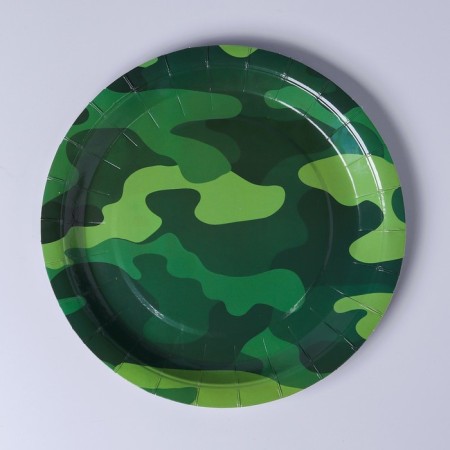 Paper plate "Militari", 23 cm, set 6 pcs.