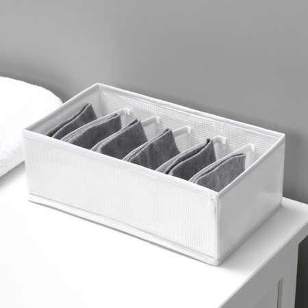 Organizer for storing linen LadOM, 6 cells, 28 × 16 × 10 cm, white color-11