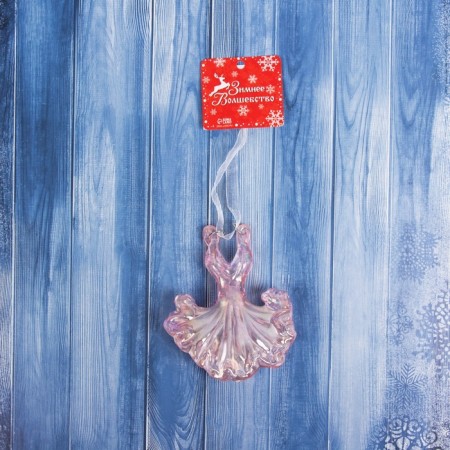 Decoration Christmas tree "Ball dress" 9.5x8.5 cm, lilac overflow-2