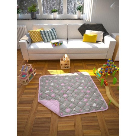 Baby rug is sod, size 115x115 cm, color gray-pink color-6
