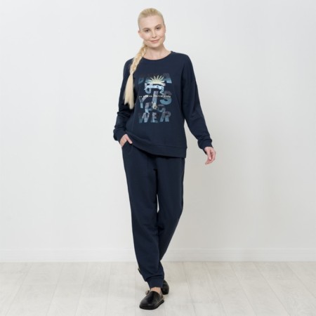 Female set, size m, dark blue color