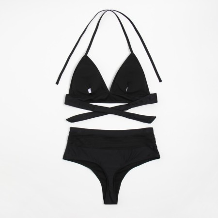 Women's swimsuit "Sport" Separate minku Black color, size 48-7