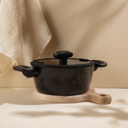 Aluminum pan with anti -stick coating SL Home, D = 20 cm, h = 8.8 cm, induction, black color-9