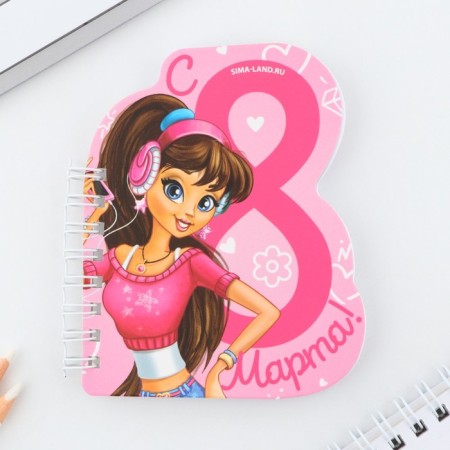Gift set, notebook and figure handle "Young fashionista"-3
