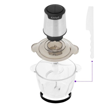 Grinder KitFort KT-3012, plastic, 400 watts, 2.5 l, 1 speed, metallic-4