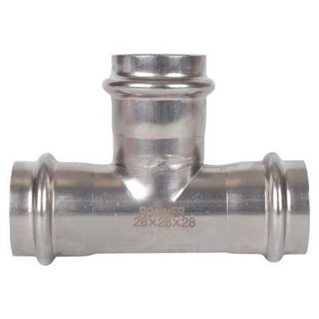 The tee of equivalent Rommer RSS-0013-000028, VPR, D = 28 mm, press, stainless steel-1