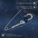 Pin "heart" halves, 7.5 cm, white blue in silver