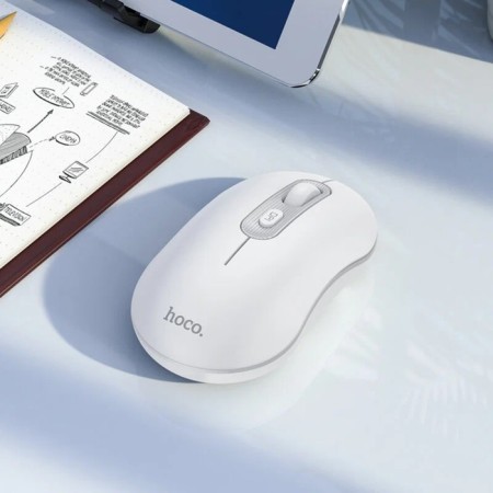 Hoco GM21 mouse, wireless (2.4), optical, 1600 dpi, white-2