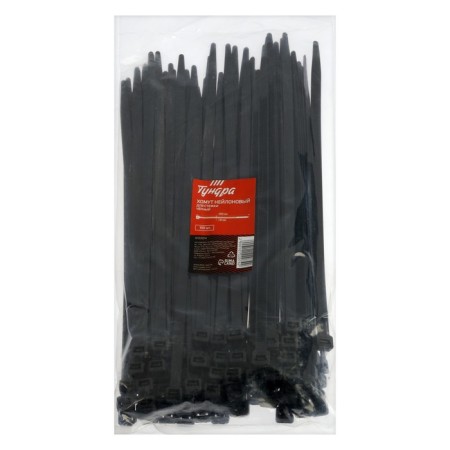 Clot of nylon tundra Krep for screed, 7.6x250 mm, black, in packaging 100 pcs.-1