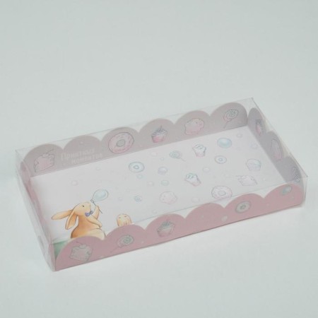 Cookie box, confectionery packaging with PVC lid, “pleasant moments”, 21 x 10.5 x 3 cm-1