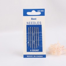 Sewing needles for tapestry, d = 1.1 mm, 4.3 - 4.8 cm, with a golden ear, 6 pcs