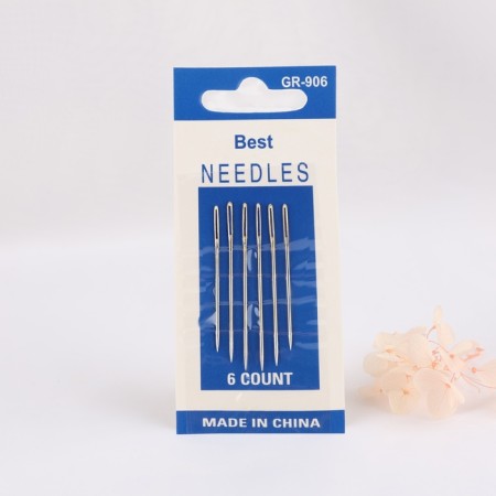 Sewing needles for tapestry, d = 1.1 mm, 4.3 - 4.8 cm, with a golden ear, 6 pcs