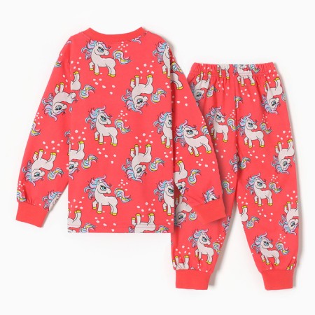 Pajamas for girls, raspberry color, height 110 cm-5