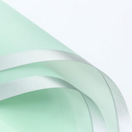 Flower film, Silver Kant, Green Pastel, 57x57 ± 1 cm