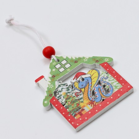 New Year! Set of suspensions in a wooden gift package, 12 pcs.-6