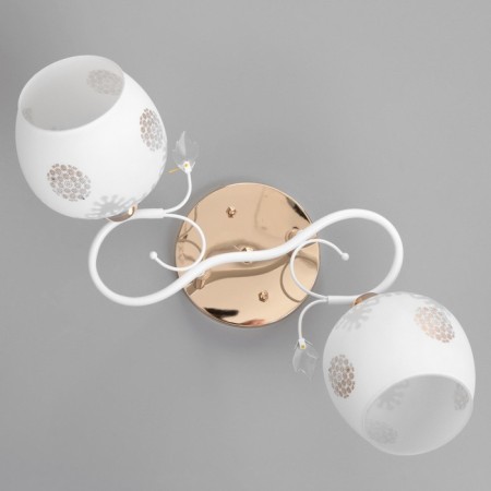 Chase "Olivia" 2x60W E27 gold, white 33x43x28cm-3