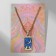 Pendant "crescent" stars, wolves, blue color in gold, 60 cm