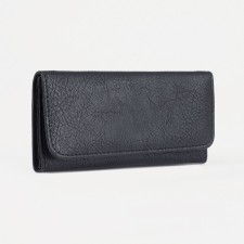 Women's wallet on the button, gray color