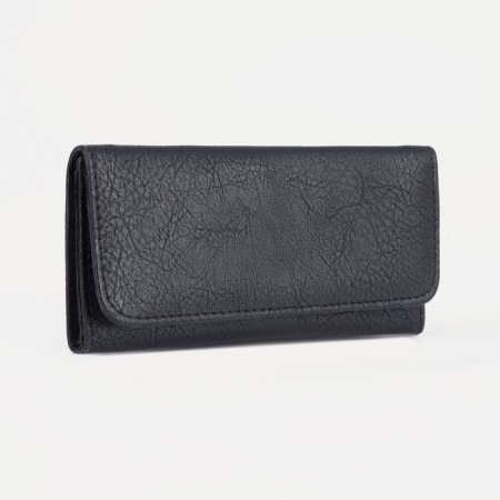 Women's wallet on the button, gray color