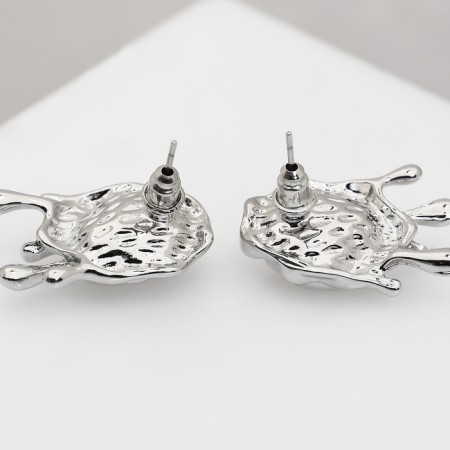 Earrings with pearls "exclus" melting, velvet, color silver-2