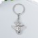 Metal key "plane" silver 6 cm
