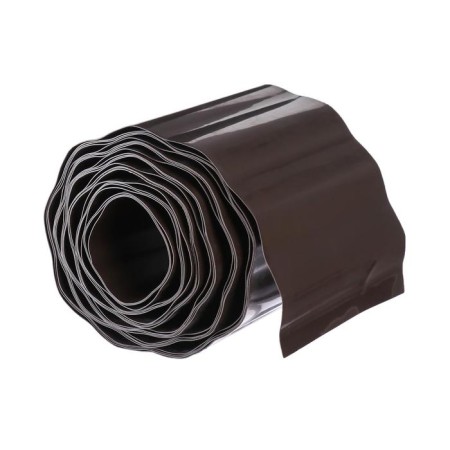 Border tape, 0.2 × 9 m, thickness 0.6 mm, plastic, corrugation, dark brown, Greengo-9