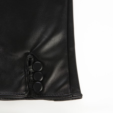 Gloves of wives 24*1*9 cm, leather claim, without insulation (c), dimensionless, 3 buttons, black-1
