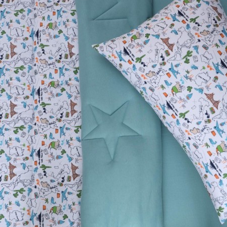 Kid kit: blanket 160x220 cm, sheet 90x190 cm, pillowcase 50x70 cm-1
