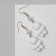 Earrings with pearls "Rabbit" Soft, white color in gold