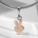 Peace suspension, beige color in silver