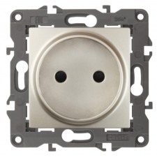 2p socket, 16A-250V, IP20, era Elegance, champagne