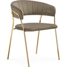 SHAMENT STALLIA Kamelia 1 metal/velor, gold/cappuccino 60x52x79 cm