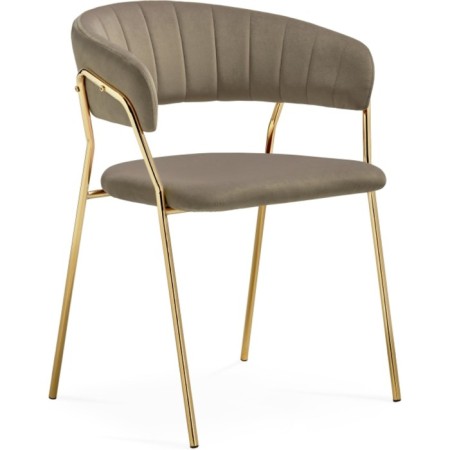 SHAMENT STALLIA Kamelia 1 metal/velor, gold/cappuccino 60x52x79 cm