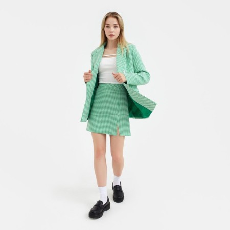 Jacket female double -breasted mist p. 44, green/white-1