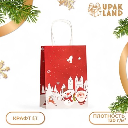 Crafts "Santa Claus with a snowman" 120g/m 15 x 8 x 21 cm