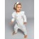 Children's overalls with ruffles fashion, height 56 ​​cm, milk color