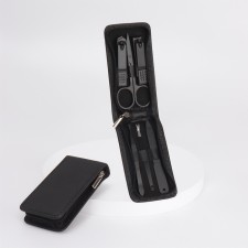 Manicure set, 6 items, in a case, black