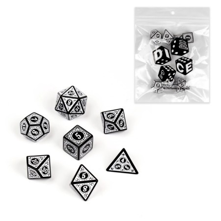 Cubes set for D&D (Dungeons and Dragons, DND) "Game time", Series: D&D, 7 pcs, white