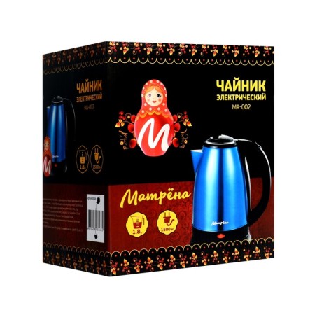 Electric kettle "Matryona" Ma-002, metal, 1.8 l, 1500 watts, blue-8