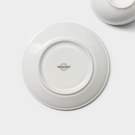 Tea steam porcelain Magistro la Perle, 2 items: a cup 230 ml, a saucer d = 15 cm, white color-6